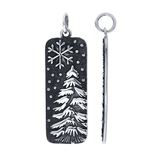 Sterling Silver Tree & Snowflake Pendant