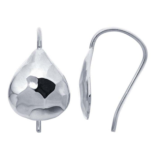Sterling Silver Hammered Teardrop Earrings