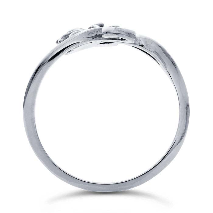 Sterling Silver Lotus Flower Bypass Ring, Adjustable