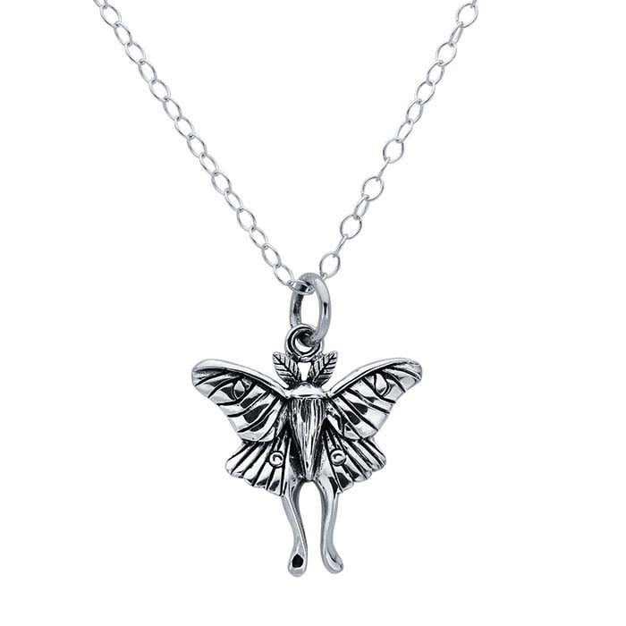 Sterling Silver Luna Moth Necklace