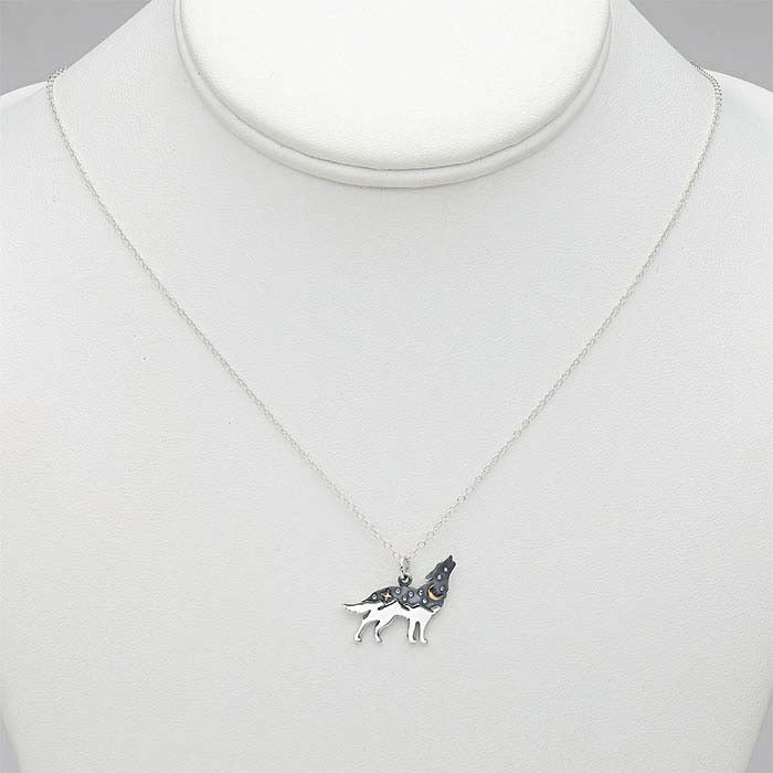 Sterling Silver Wolf Necklace