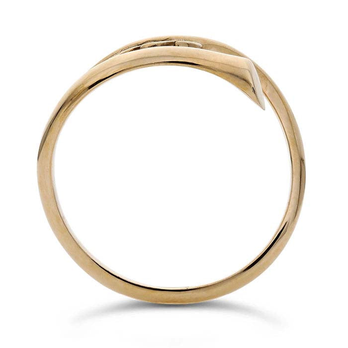 Bronse Monstera-blad bypass-ring, justerbar