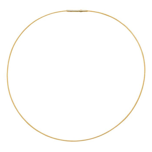 14K gult gull-innpakket rustfritt stål 0,8 mm Omega kabel halswire