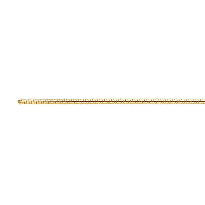 14K Yellow Gold-Wrapped Stainless Steel 0.8mm Omega Cable Neck Wire, 1 Meter