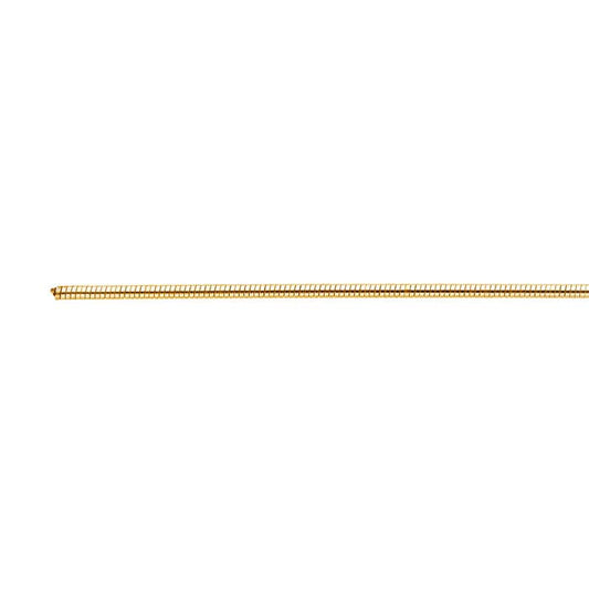 14K gult gullbelagt rustfritt stål 0,8 mm Omega kabel halswire, 1 meter