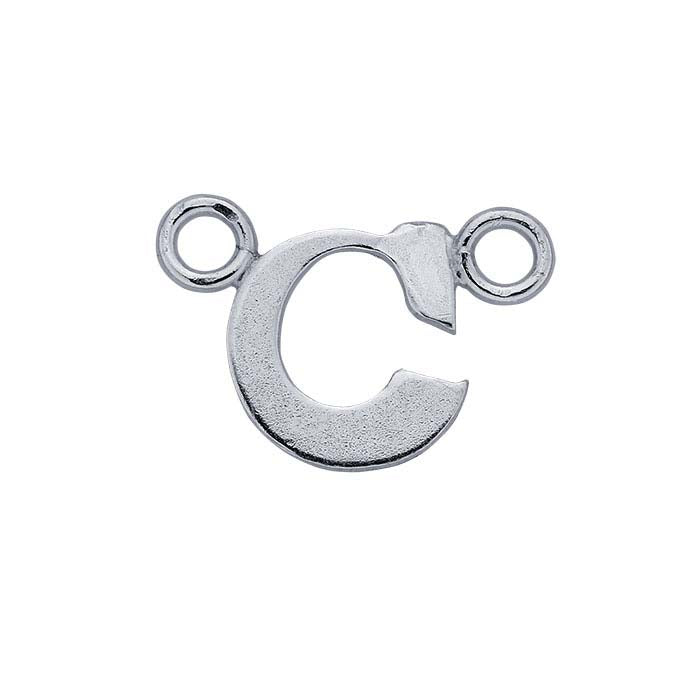 Sterling Silver Alphabet Festoon Pendant, C
