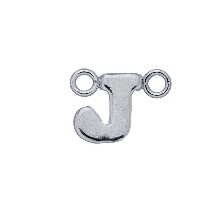 Sterling Silver Alphabet Festoon Pendant, J