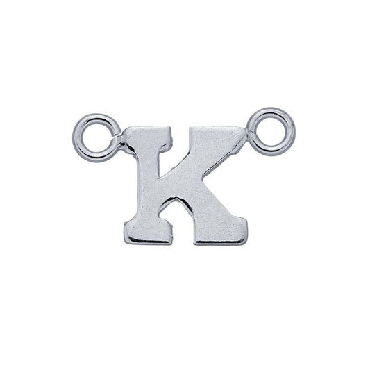 Sterling Silver Alphabet Festoon Pendant, K