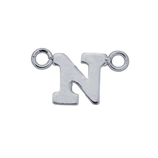 Sterling Silver Alphabet Festoon Pendant, N