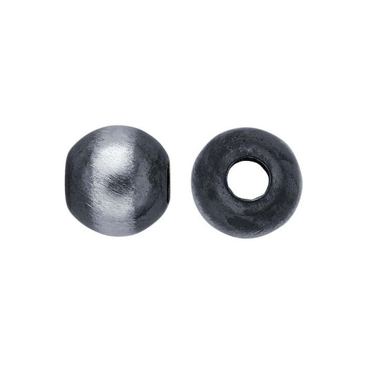 Oxidierte Sterling-Silberperle, 2,5 mm, rund, nahtlos