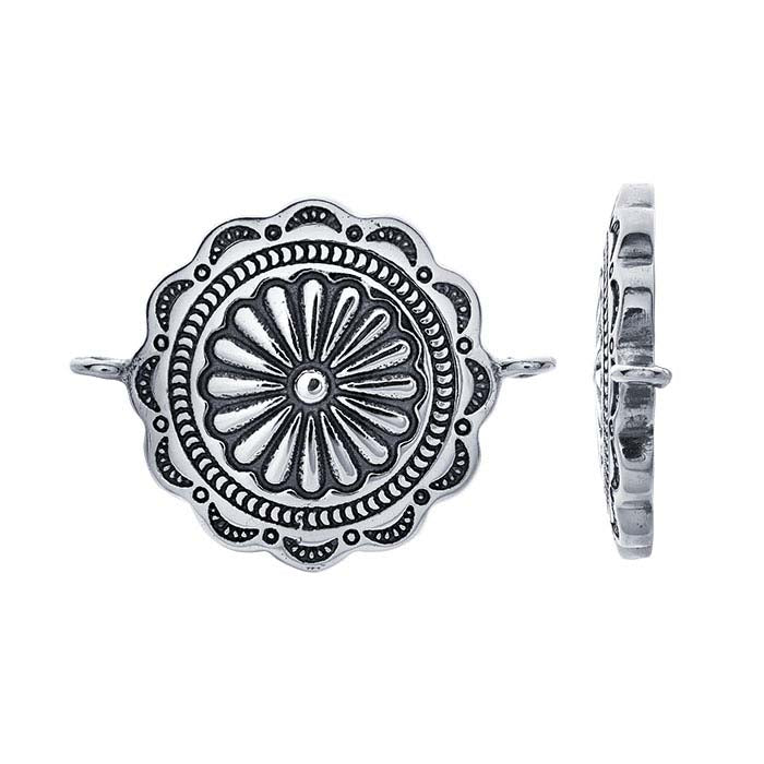 Sterling Silver Round Concho Link Component