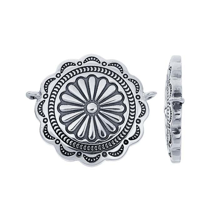 Sterling Silver Stamped Concho Festoon Pendant