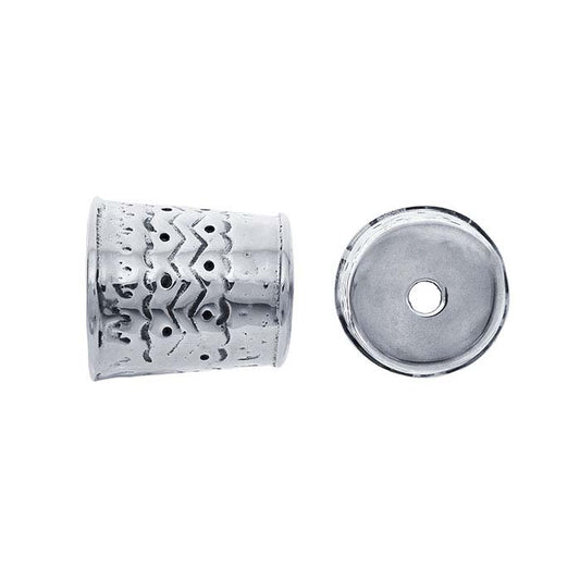 Sterling Silver Patterned Bead Cap