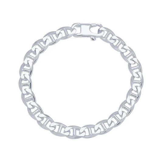 Armband aus Sterlingsilber mit diamantgeschliffener Ankerkette