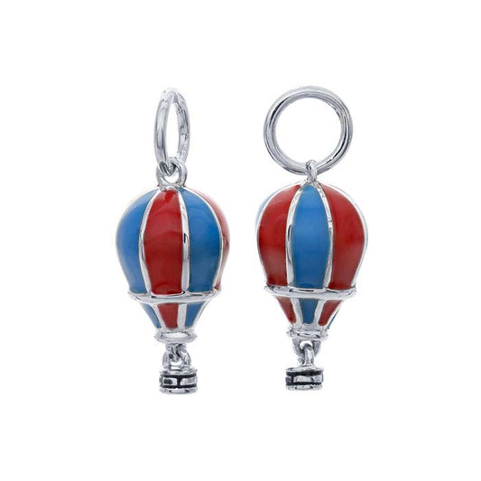 Sterling Silver Enameled Hot Air Balloon Charm