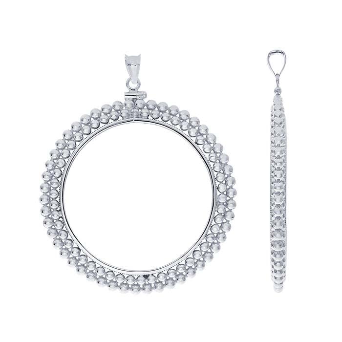 Sterling Silver Beaded Coin Pendant Mounting