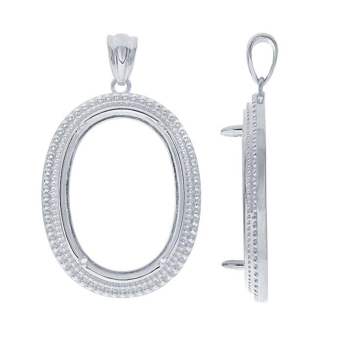 Sterling Zilver 25 x 18mm Ovaal Geslepen Cabochon Hangerzetting