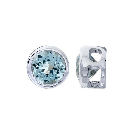 Sterling Silver 4mm Blue Topaz-Set Charm