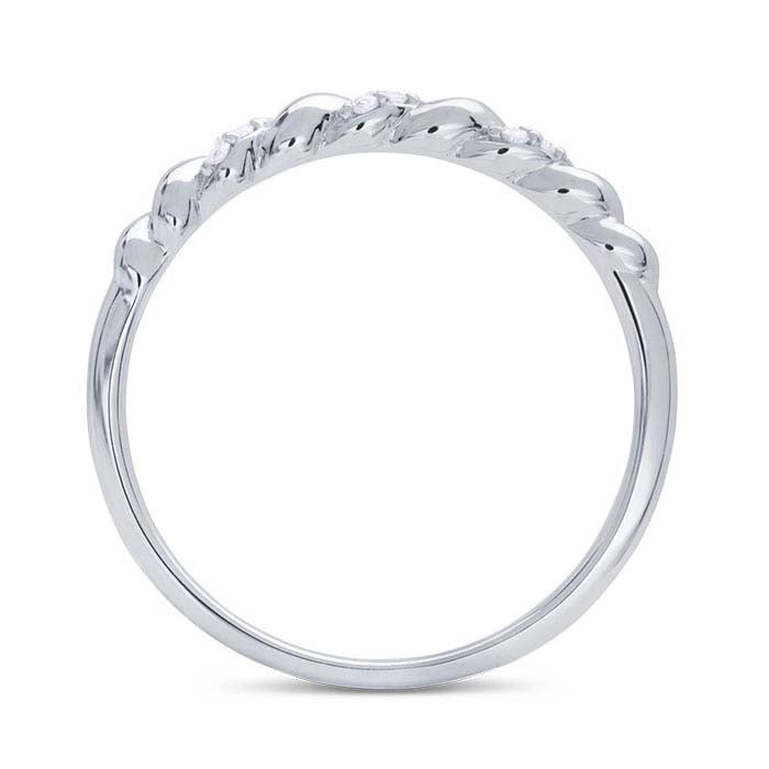 Sterling Silver Diamond-Set Twist Ring