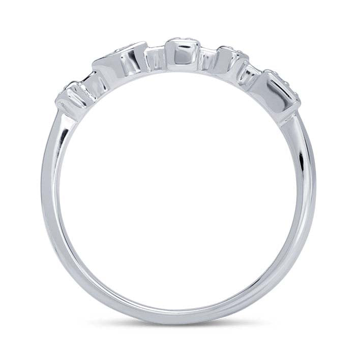 Diamantbesetzter Ring aus Sterlingsilber mit mehreren Formen