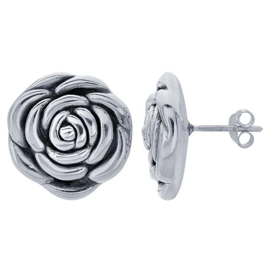 Galvanogeformte Rosenohrstecker aus Sterlingsilber