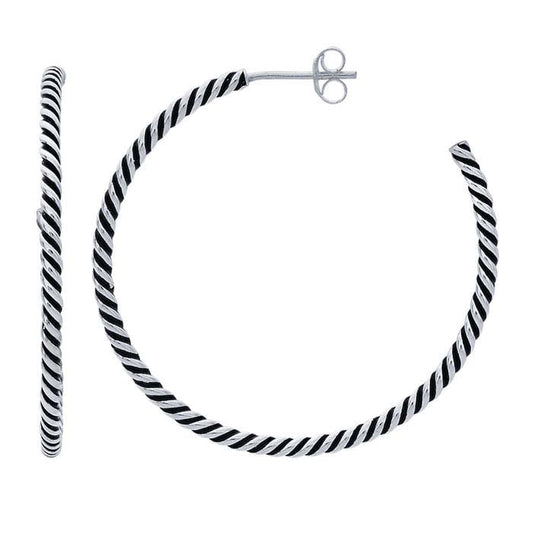 Sterling Silver Twist-Wire Hoop Earrings
