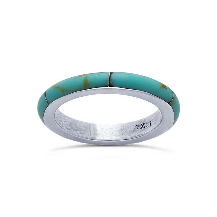 Sterling Silver Imitation Turquoise-Set Ring