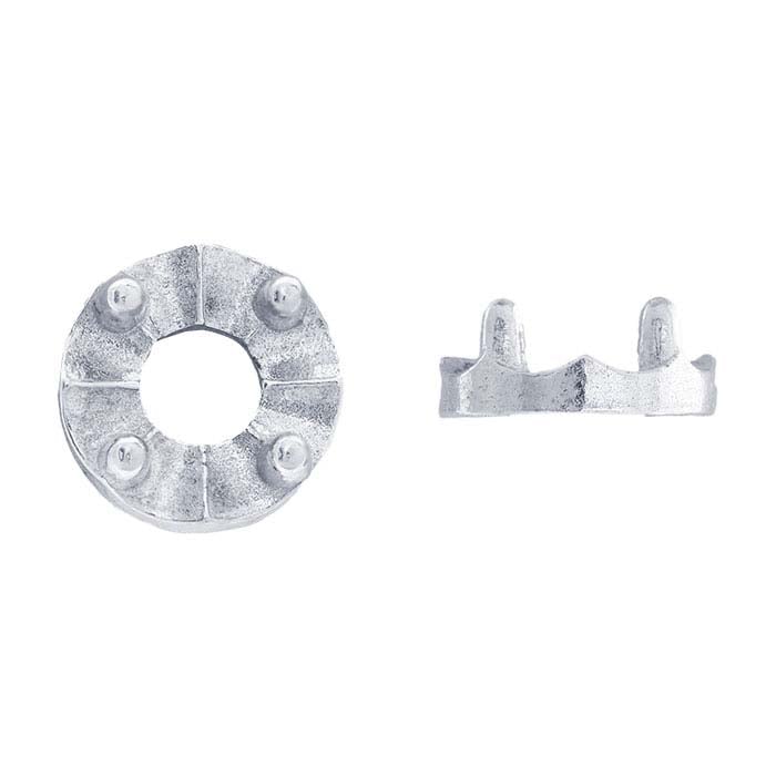 Sterling sølv rund 4-takket illusion indfatning