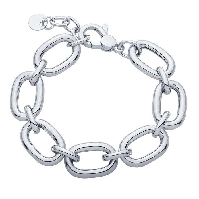 Sterling Silver Oval Cable Chain Bracelet