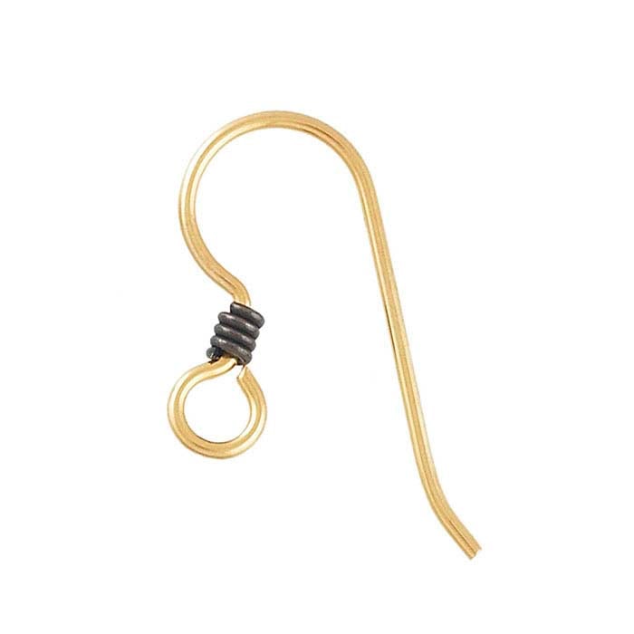 Ear Wire with Loop and Black Base-Metal Coil