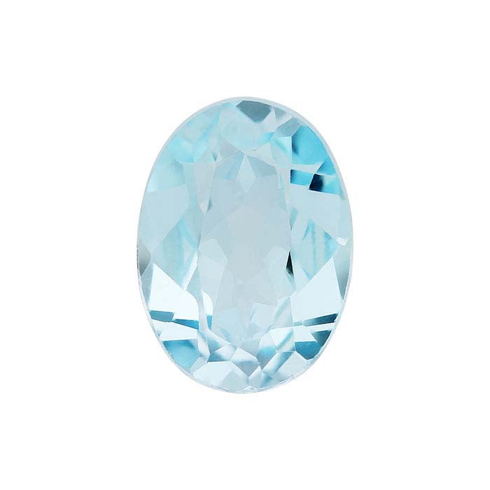 Sky-Blue Topaz Oval Faceted Gemstone