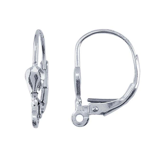 Sterling Silver Teardrop Lever-Back Ear Wire with Open Ring