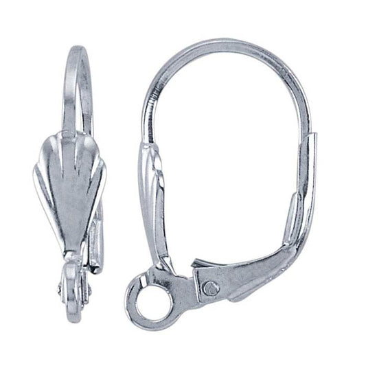 Shell Lever-Back Ear Wire with Open Ring