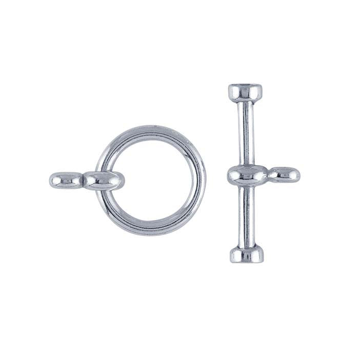 Sterling Silver Bezeled Toggle Clasp