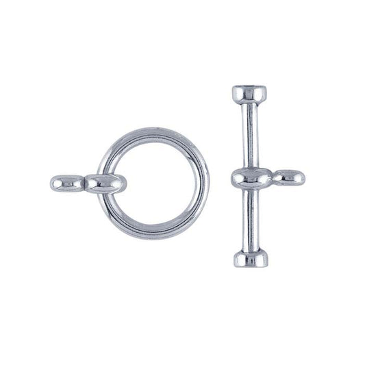 Sterling Silver Bezeled Toggle Clasp