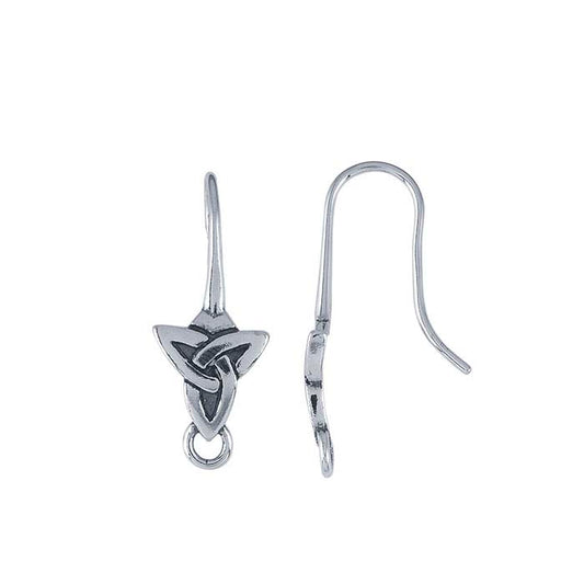 Sterling Silver Ear Wire Celtic Tri-Weave and Closed Ring