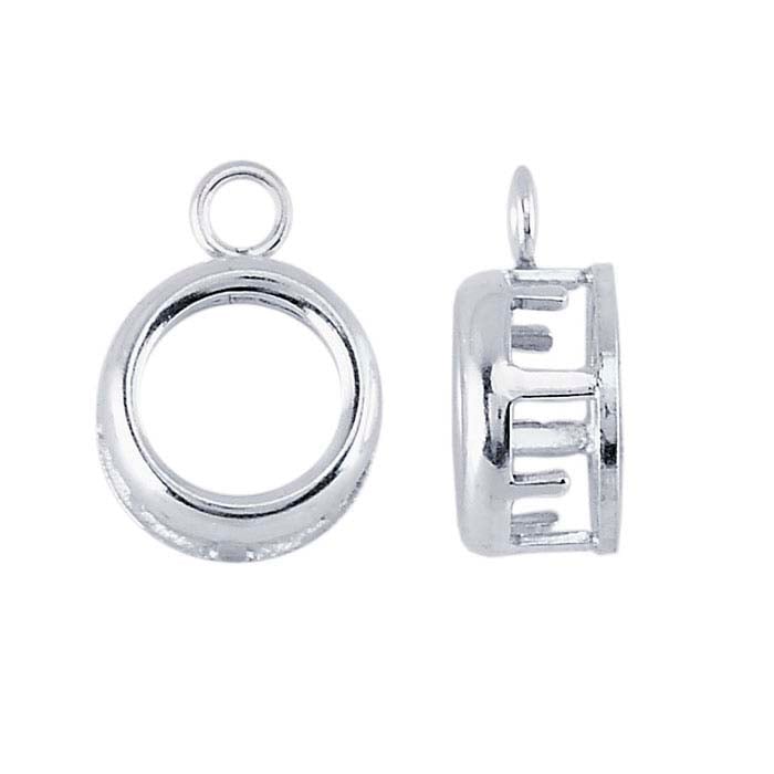 Sterling Silver Round Back-Set Component Mounting
