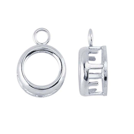 Sterling Silver Round Back-Set Component Mounting