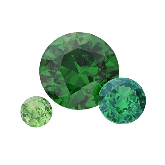 Emerald Green CZ Round Faceted Gemstone