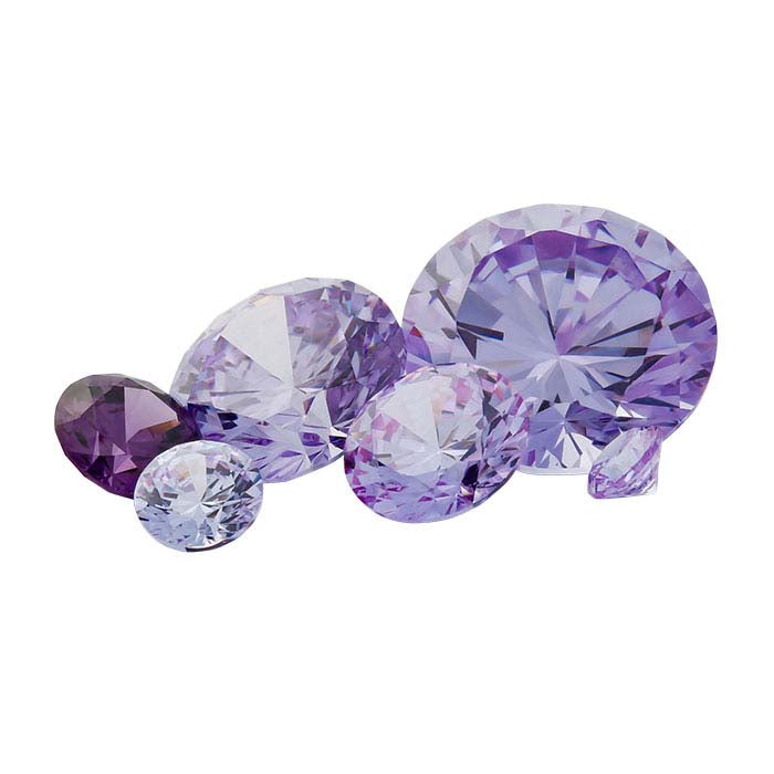 Lavender CZ Round Faceted Gemstone