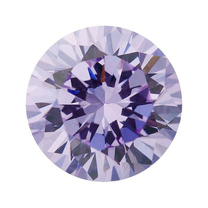 Lavender CZ Round Faceted Gemstone