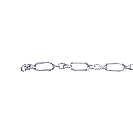 Sterlingsilber Oval Lange & Kurze Kette, Pro Fuß