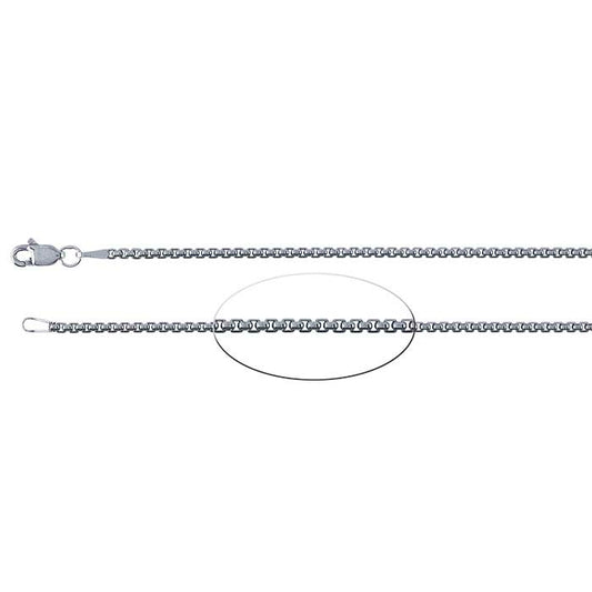 Sterling Silver Oxidized Rounded Box Chain