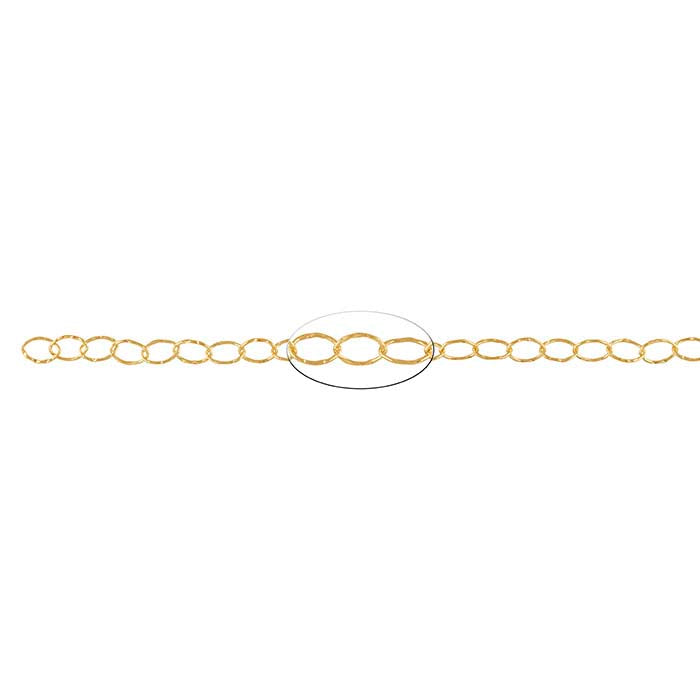 14/20 Yellow Gold-Filled Patterned Flat Oval Cable Chain