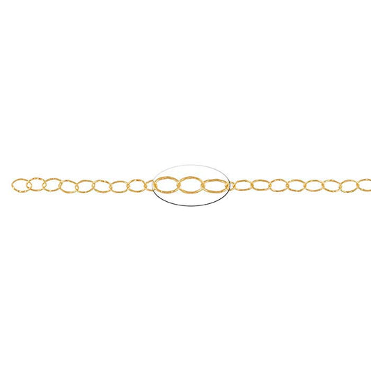 14/20 Yellow Gold-Filled Patterned Flat Oval Cable Chain
