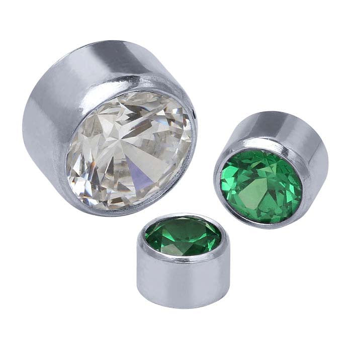 14K White Gold Round Tube Bezel Setting