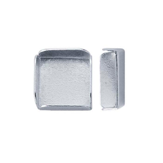 Sterling Silver 8 x 8mm Square Split-Wall Bezel Cup Setting