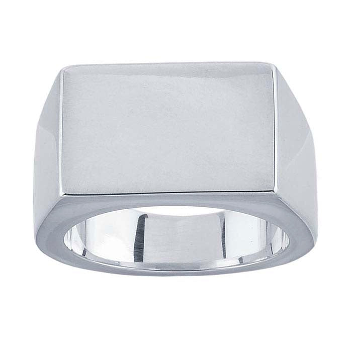 Sterling Silver 16 x Rectangle Signet Ring