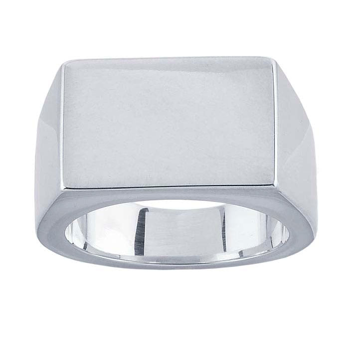 Sterling Silver 16 x Rectangle Signet Ring