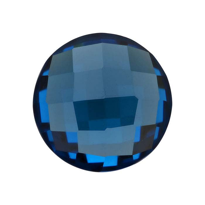 Blue CZ Round Rose-Cut Cabochon
